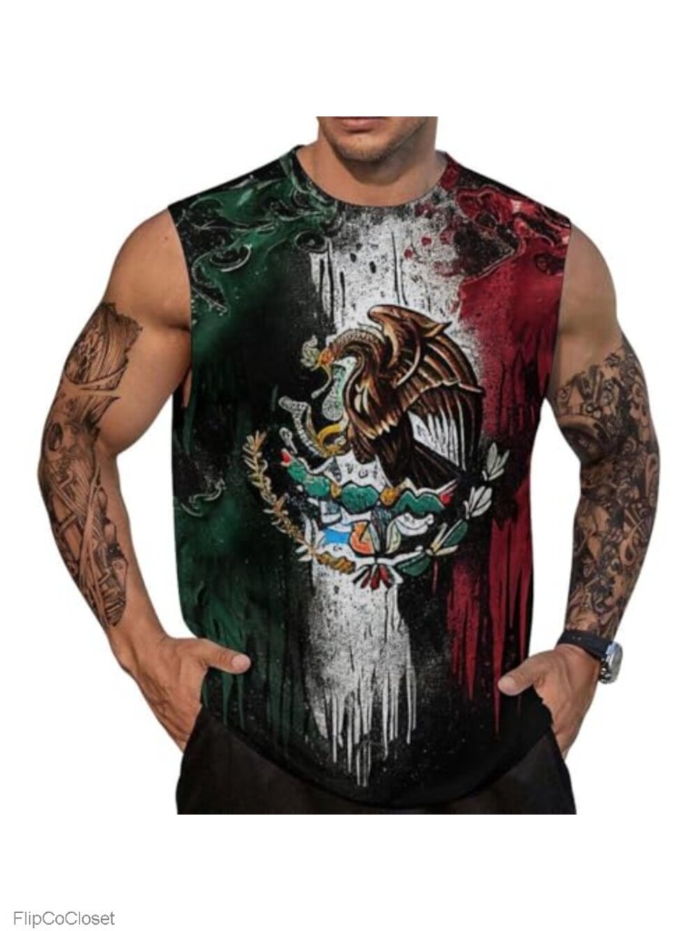 Mens Tank Top Sleeveless Muscle Workout Gym Hawaiian Beach Graphic T Shirt